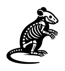 Rodent Skeleton Icon Logo Black Vector White Background