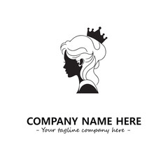 Head of queen logo company design vector illustration