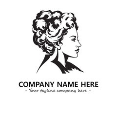 Head of queen logo company design vector illustration