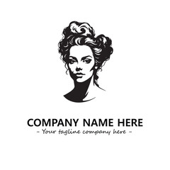 Head of queen logo company design vector illustration