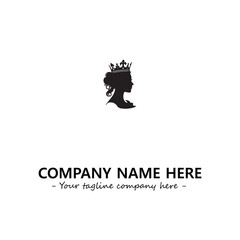 Head of queen logo company design vector illustration