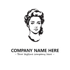 Head of queen logo company design vector illustration