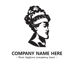 Head of queen logo company design vector illustration