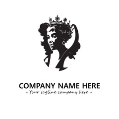 Head of queen logo company design vector illustration