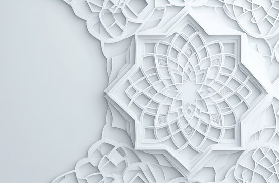 Elegant white intricate geometric patterns