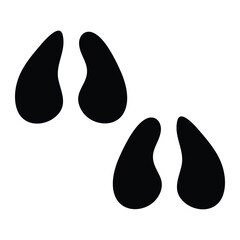 cow footprint paw track silhouette vector flat illustration design