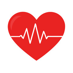 Heart with Pulse Line - Vital Sign Icon