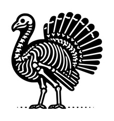 Turkey Skeleton Icon Logo Vector