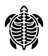 Turtle Bone Silhouette Vector Logo