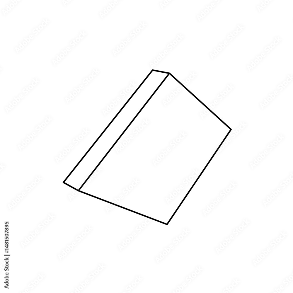 Poster the outline of a large rhombus symbol is made with black lines. 3d view of the object in perspective