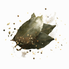 Fototapeta premium Aromatic Bay Leaves and Spices Burst