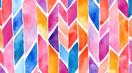 Colorful, geometric, watercolor pattern with vibrant hues.