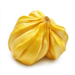 Closeup of a Ripe Yellow Jackfruit on White Background