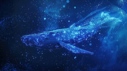 Abstract Whale in Blue