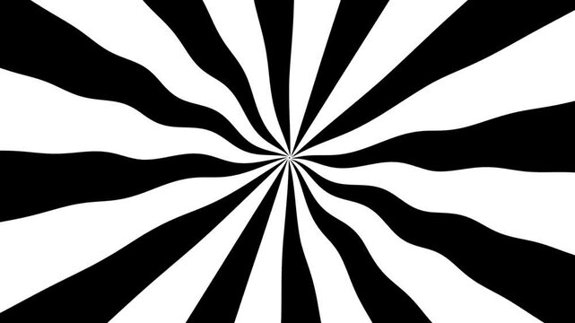 Video black white sun rays rotating. Pop art and comic style background animated 