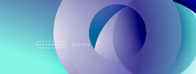 Abstract layered shapes, blue purple gradient. Modern design element, smooth transitions, dynamic composition. Background suggests technology, innovation.