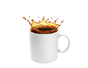 Coffee Splash in a White Mug