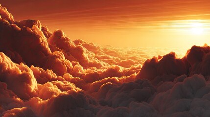 Sunrise over layered clouds