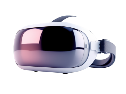 Futuristic virtual reality headset modern design technology vr 3d game on transparent background