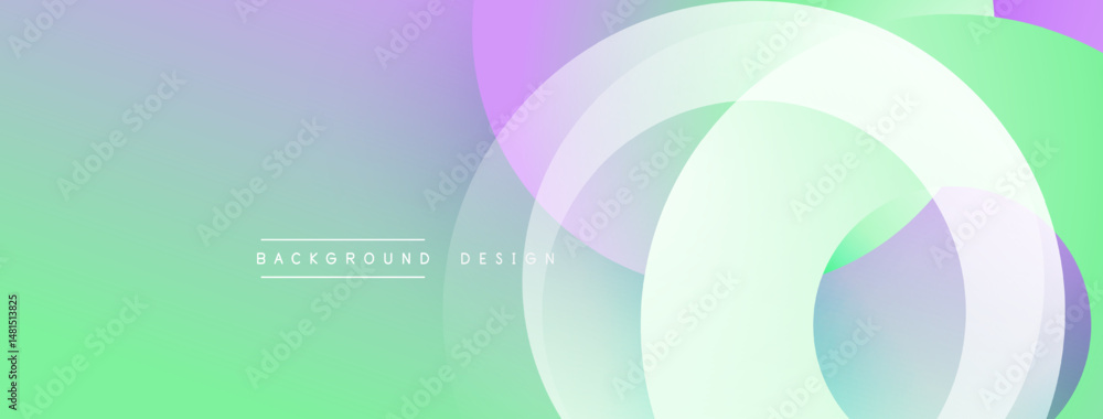 Aufkleber abstract design features layered circles, gradients. soft pastel colors blend, creating modern backg