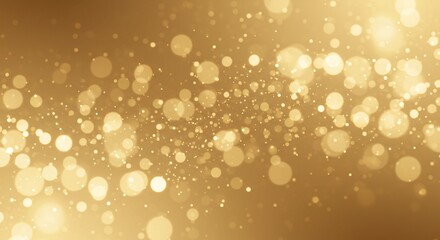 Elegant Golden Bokeh Background with Sparkling Light Particles