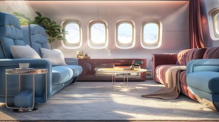 Luxurious Airplane Lounge