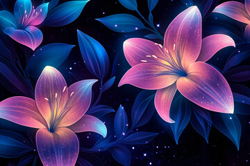 Fototapeta premium abstract background with flowers