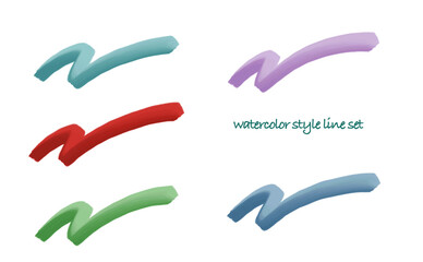 カラフルな水彩の吹き出し　あしらいのベクターイラストセット