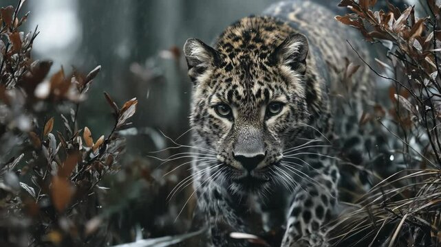 Leopard in forest environment
