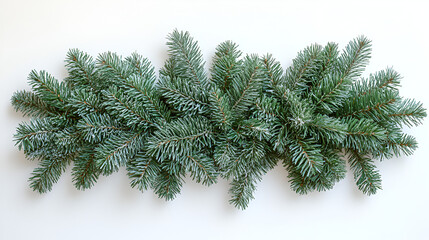 Obraz premium Green fir and pine branches are nature's evergreen decoration for the winter holiday and Christmas season