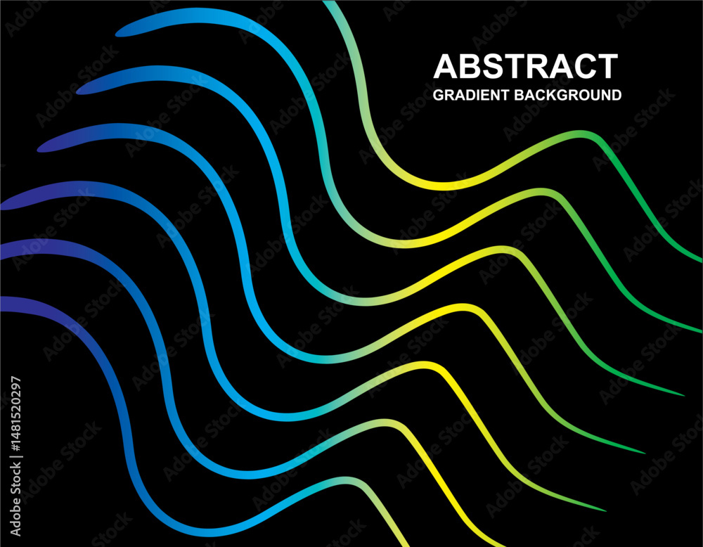 Poster abstract background with color lines vector pattern rainbow ribbons graphic shapes with gradient