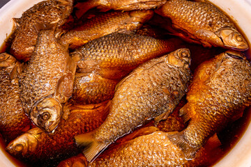 Salty boiled fish local food thailand. Spicy Food.