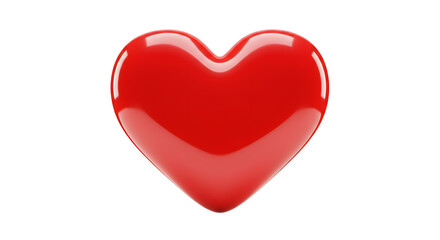 Red Heart Emoji on White Background
