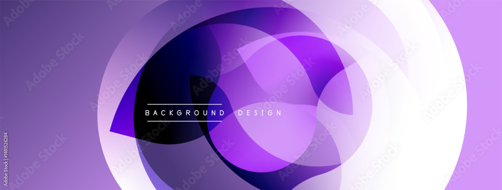 Aufkleber abstract purple design features overlapping circles, gradients. modern, dynamic composition suitable
