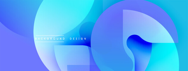 Abstract blue gradients form flowing shapes. Modern design features text background design centered within composition. Smooth transitions create dynamic visual effect.