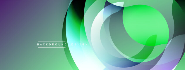 Abstract gradients, overlapping circles create modern visual. Soft colors blend, forming dynamic background design. Minimalist style.