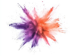 Powder explosion with vibrant colors on white background studio shot abstract concept artistry