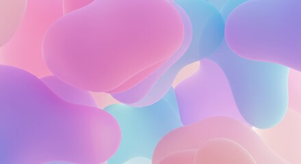 Abstract Fluid Shapes in Pastel Colors