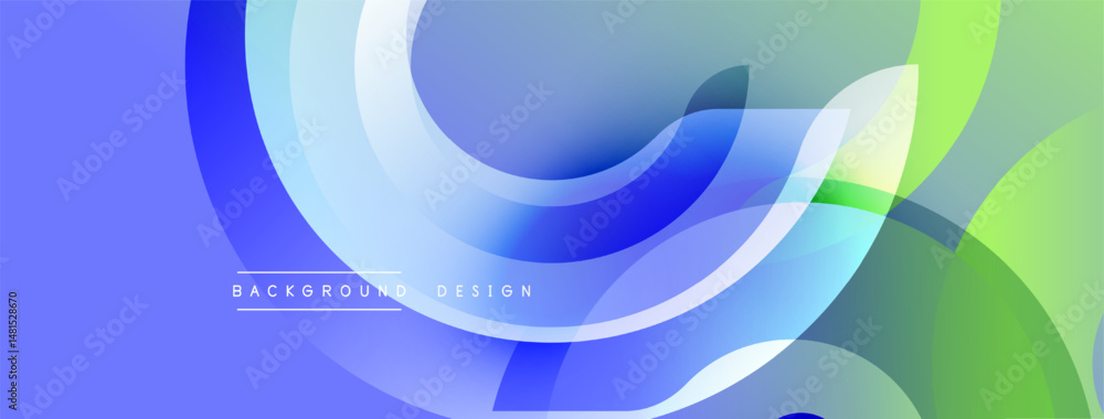Aufkleber Abstract flowing shapes, blue, green gradients. Modern design, smooth curves create dynamic visual effect. Background texture.