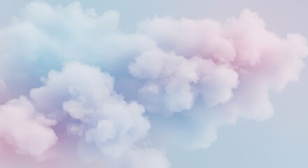 Fototapeta premium Pastel clouds in blue and pink sky