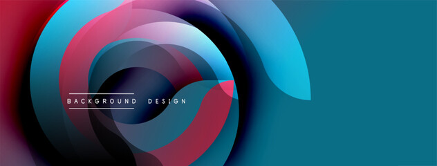 Abstract swirling shapes, vibrant colors. Modern design with gradient effects, text overlay present. Dynamic composition, smooth transitions.