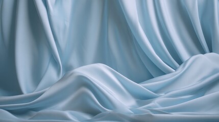 Obraz premium Soft Blue Silk Fabric with Gentle Folds and Diffused Light Effects