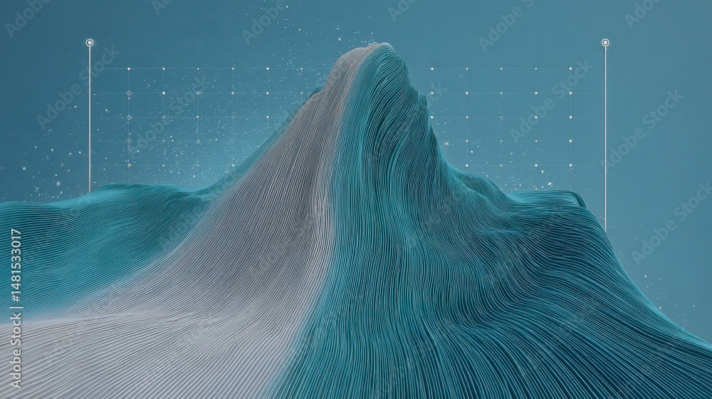Aufkleber abstract data landscape ai tech science background