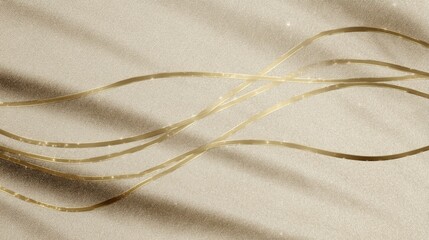 Elegant Golden Shimmer Trails on Soft Beige Velvet Texture