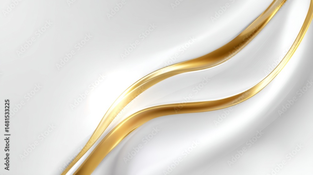 Poster polished white background with subtle golden curves and patterns