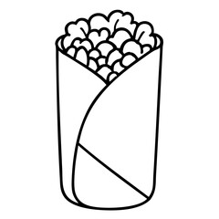 Burrito Classic Mexican Wrapped Food Vector Illustration