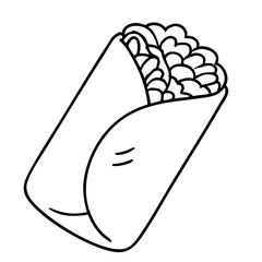 Burrito Classic Mexican Wrapped Food Vector Illustration