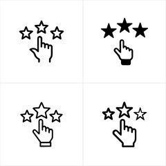 Hand Selecting Star Top Rated Achievement icon set