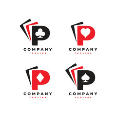 letter P playing card logo