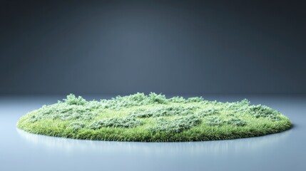 Fototapeta premium Lush Green Grass Patch 3D Render Nature Isolated Background Circular Field Meadow